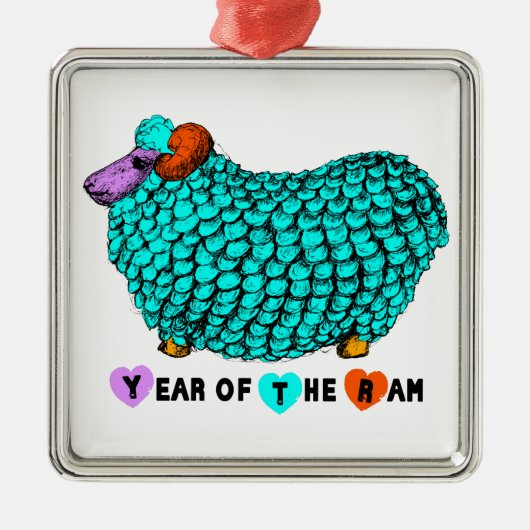 Jaar van de Ram Sheep of Goat - Metalen Ornament (Voorkant)