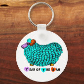Jaar van de Ram Sheep of Goat Turquoise Sleutelhan Sleutelhanger (Voorkant)