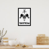 jaar van de ram (wildRam) Poster (Keuken)