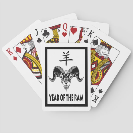 jaar van de ram (wildRam) Speelkaarten (Achterkant)