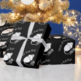 Jaar van de Rat 2020 muis met tekst Cadeaupapier