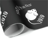 Jaar van de Rat 2020 muis met tekst Cadeaupapier (Rol Hoek)
