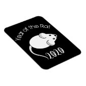 Jaar van de Rat 2020 muis met tekst Magneet (Rechterzijde)