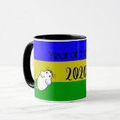 Jaar van de Rat 2020 muis met tekst Mok (Voorkant links)