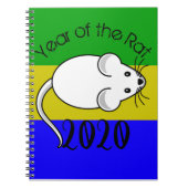Jaar van de Rat 2020 muis met tekst Notitieboek (Voorkant)