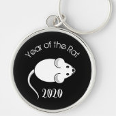 Jaar van de Rat 2020 muis met tekst Sleutelhanger (Voorkant)