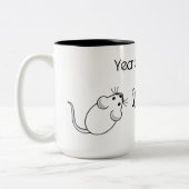 Jaar van de Rat 2020 muis met tekst Tweekleurige Koffiemok (Links)