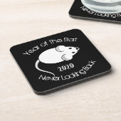 Jaar van de Rat 2020 Nooit terugkijkend Bier Onderzetter (Linkerzijde)