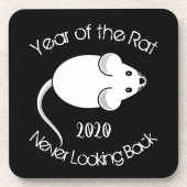 Jaar van de Rat 2020 Nooit terugkijkend Bier Onderzetter (Voorkant)