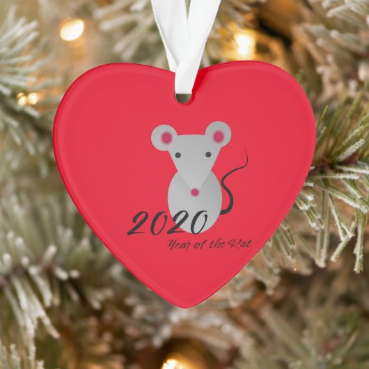 Jaar van de Rat 2020 Ornament (Boom)