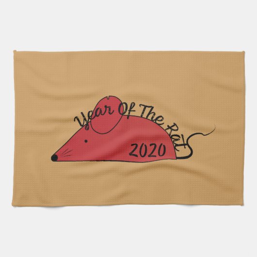 Jaar van de Rat 2020 Theedoek (Horizontaal)