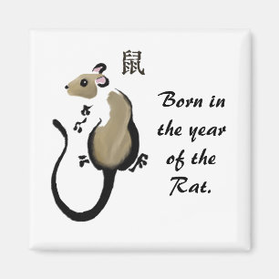 "Jaar van de rat" Aziatische Rat magneet