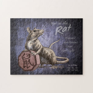 Jaar van de Rat Chinese Zodiac Art Legpuzzel