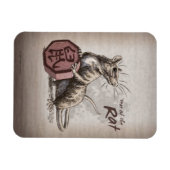 Jaar van de Rat Chinese Zodiac Art Magneet (Horizontaal)