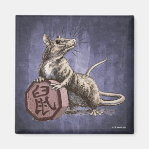 Jaar van de Rat Chinese Zodiac Art Magneet