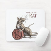Jaar van de Rat Chinese Zodiac Art Muismat (Met muis)