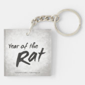 Jaar van de Rat Chinese Zodiac Art Sleutelhanger (Achterkant)