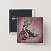 Jaar van de Rat Chinese Zodiac Art Vierkante Button 5,1 Cm (Voorkant /achterkant)