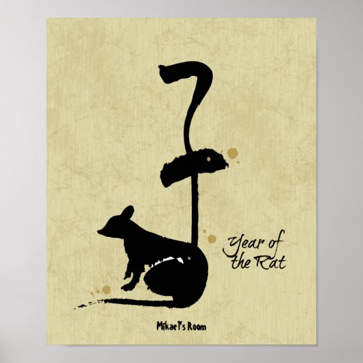 Jaar van de Rat - Chinese Zodiac Poster (Voorkant)