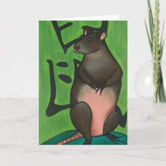 Jaar van de Rat Feestdagen Kaart