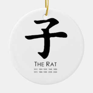 Jaar van de Rat Keramisch Ornament