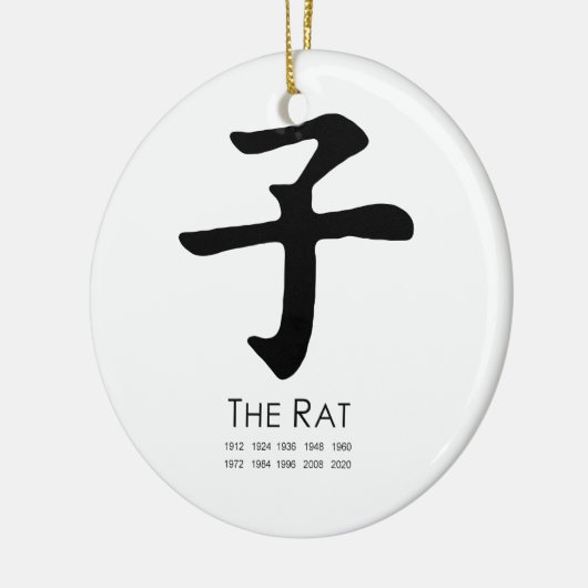 Jaar van de Rat Keramisch Ornament (Links)