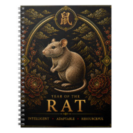 Jaar van de Rat Luxe Chinese Dierriem Notitieboek
