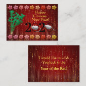 Jaar van de rat notitiekaartje (Voorkant / Achterkant)