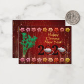 Jaar van de rat notitiekaartje (Voorkant / Achterkant in situ)