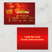 Jaar van de rat notitiekaartje (Voorkant / Achterkant)