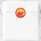 Jaar van de Rat Ronde Sticker (Tas)