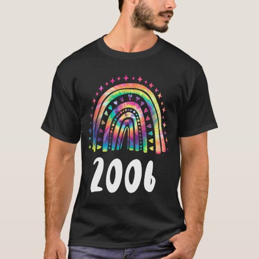 Jaar van de regenboog van de Tie Dye 2006 geboorte T-shirt (Voorkant)
