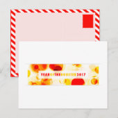 jaar van de rooster 2017 ( bokeh ) feestdagenkaart (Voorkant / Achterkant)