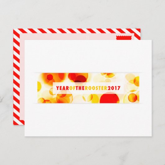 jaar van de rooster 2017 ( bokeh ) feestdagenkaart (Voorkant / Achterkant)