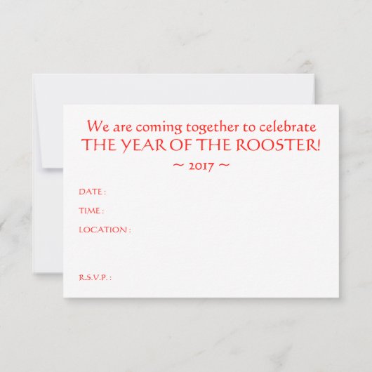 jaar van de rooster 2017 ( bokeh ) kaart (Achterkant)