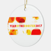 jaar van de rooster 2017 ( bokeh ) keramisch ornament (Links)