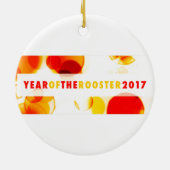 jaar van de rooster 2017 ( bokeh ) keramisch ornament (Achterkant)