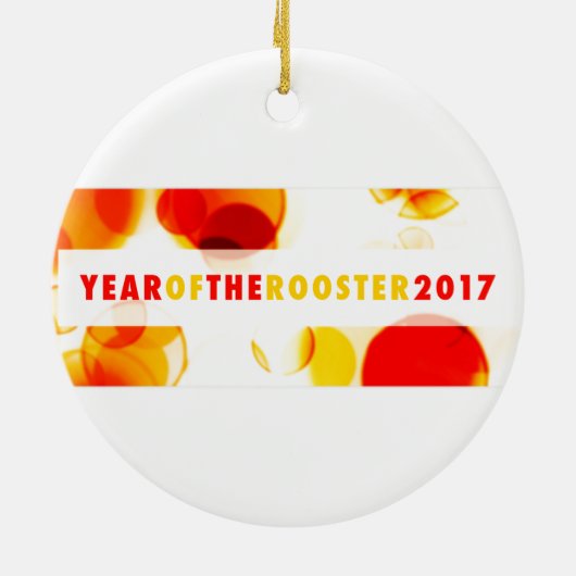 jaar van de rooster 2017 ( bokeh ) keramisch ornament (Achterkant)