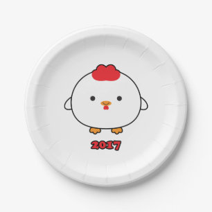 Jaar van de Rooster 2017 papieren Borden Bordje
