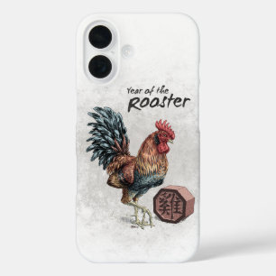 Jaar van de Rooster Chinese Zodiac Art iPhone 16 Hoesje