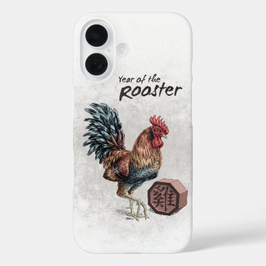 Jaar van de Rooster Chinese Zodiac Art Case-Mate iPhone Case (Achterkant)