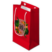 Jaar van de Rooster Circle Klein Cadeauzakje (Voorkant Gekanteld)