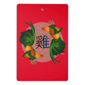 Jaar van de Rooster Circle Mini Klembord (Achterkant)