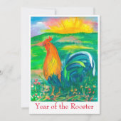 Jaar van de Rooster Party Uitnodiging (Voorkant)