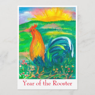 Jaar van de Rooster Party Uitnodiging