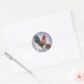 Jaar van de Rooster-Sticker Ronde Sticker (Envelop)