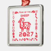 Jaar van de Schaap 2027 Metalen Ornament (Links)