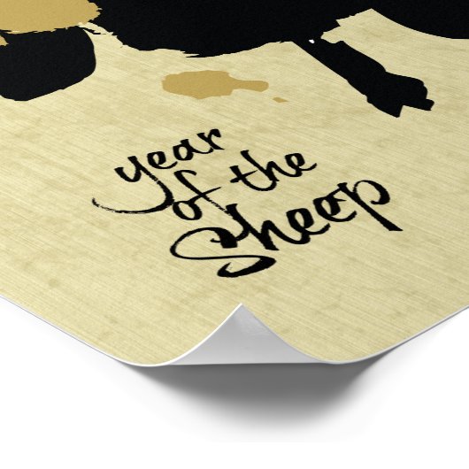 Jaar van de schapen - Chinese dierentuin Poster (Hoek)