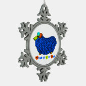Jaar van de Sheep Funny Ram in Blauw Ornament (Links)