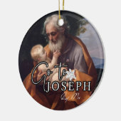 Jaar van de Sint Jezus Religieuze Paus Handtekenin Keramisch Ornament (Links)